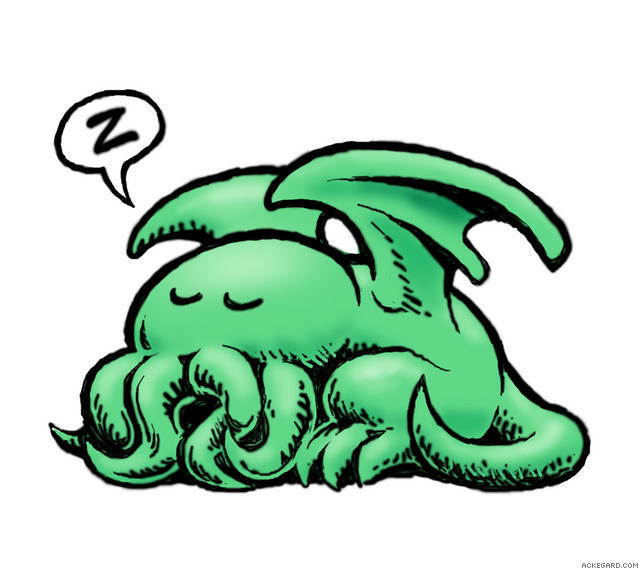 Cthulhu is at the center of the Lovecraftian mythos
